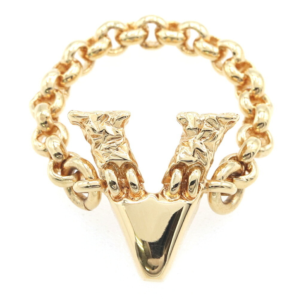 Chloé Chloe Alphabet Ring V CHC21SFRHCB79DA Gold Metal Size 52 Initial for Women